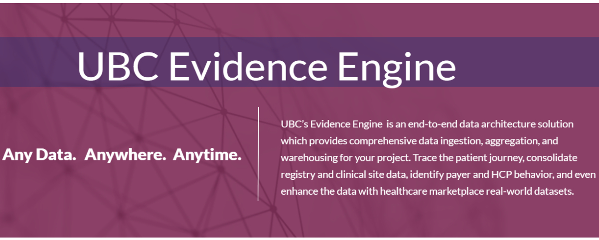 UBC's Evidence Engine callout textbox showing the benefits of UBC's platform.