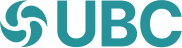 The logo for UBC, which features a teal stylized swirling design on the left, followed by "UBC" in the same teal color.